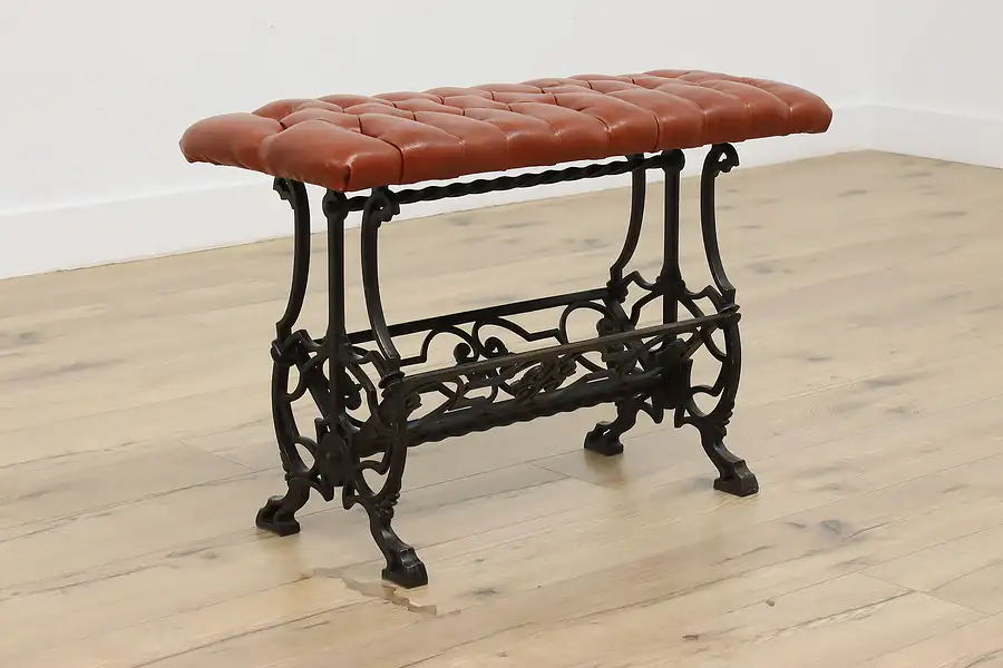 Main image of Cast Iron Hall or Piano Bench, Music or Magazine Rack, Drake