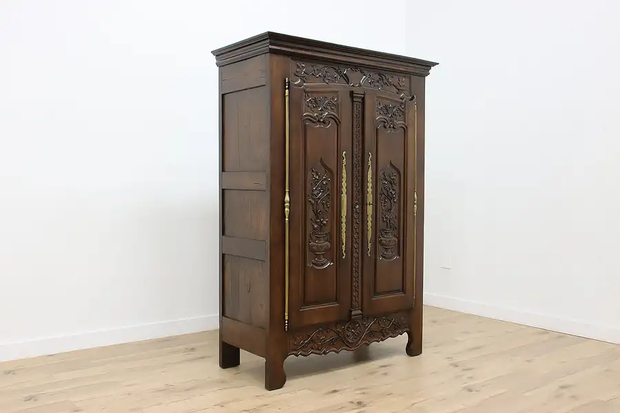 Main image of French Provincial Antique 1760s Chestnut Armoire Wardrobe