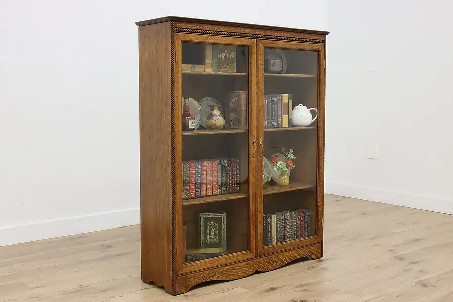 Main image of Victorian Antique Oak Office Library or Office Bookcase