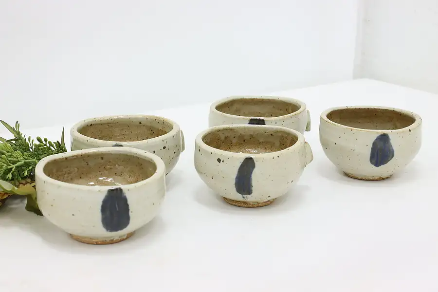 Main image of Set of 5 Vintage Art Pottery Soup Cups, Mackenzie