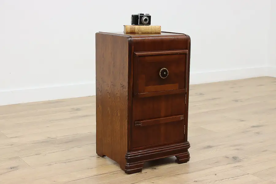 Main image of Art Deco Vintage Waterfall Nightstand or End Table, Bakelite