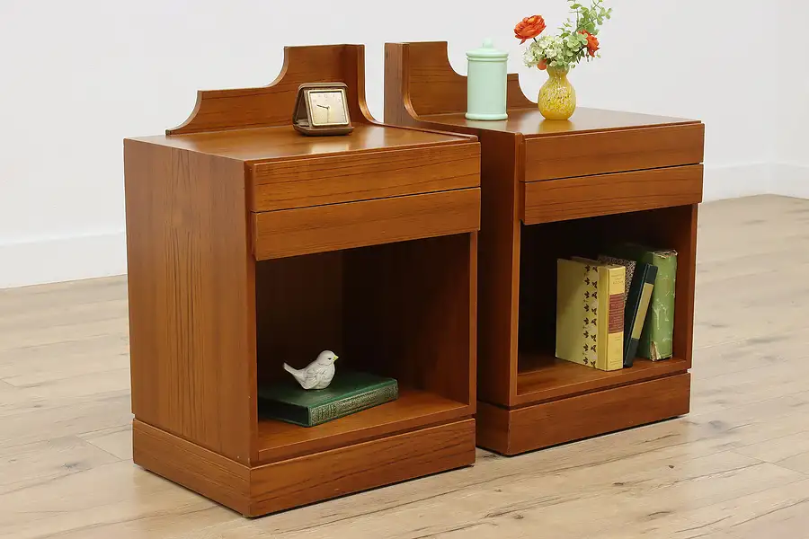 Main image of Pair of Vintage Midcentury Modern Teak Nightstands,Vildbjerg