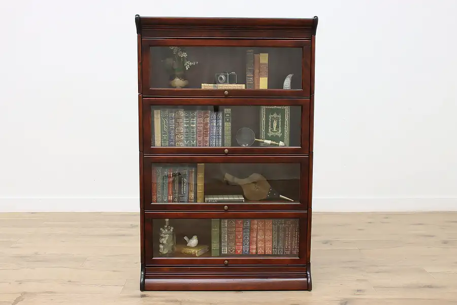 Main image of Arts & Crafts Antique Lawyer 4 Stack Office Bookcase, GRM