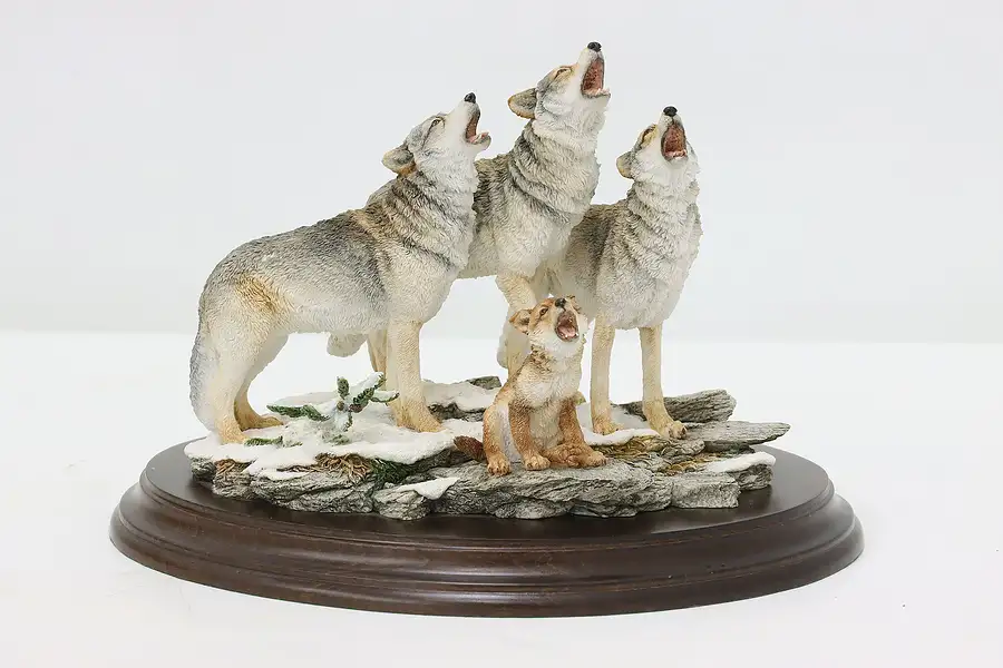 Main image of Howling Wolf Dawn Chorus Statue Vintage Sculpture, Sherwin