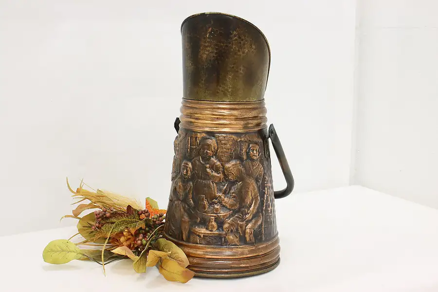 Main image of Farmhouse Antique Dutch Copper Fireplace Scuttle Tavern