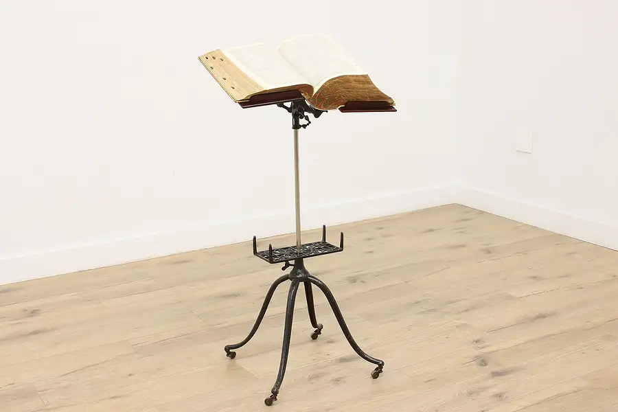 Main image of Victorian Antique Mahogany & Iron Adjustable Book Stand