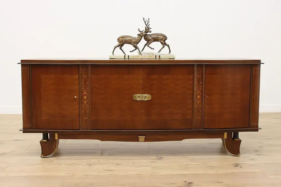 Main image of Art Deco Antique Rosewood & Marquetry Sideboard TV Console