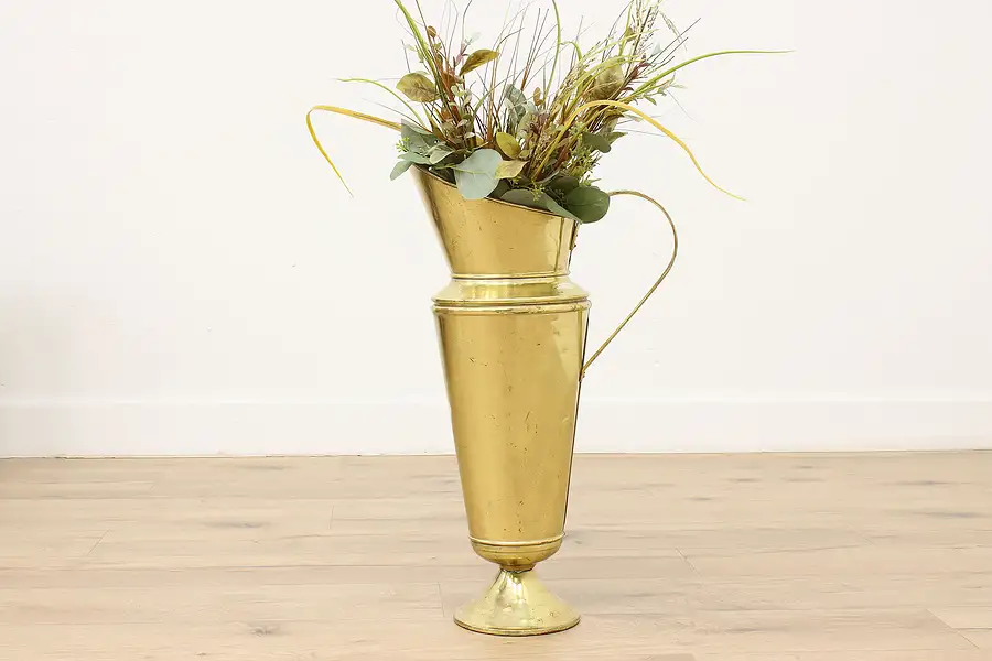 Main image of Farmhouse Vintage Brass Garden Planter or Umbrella Stand