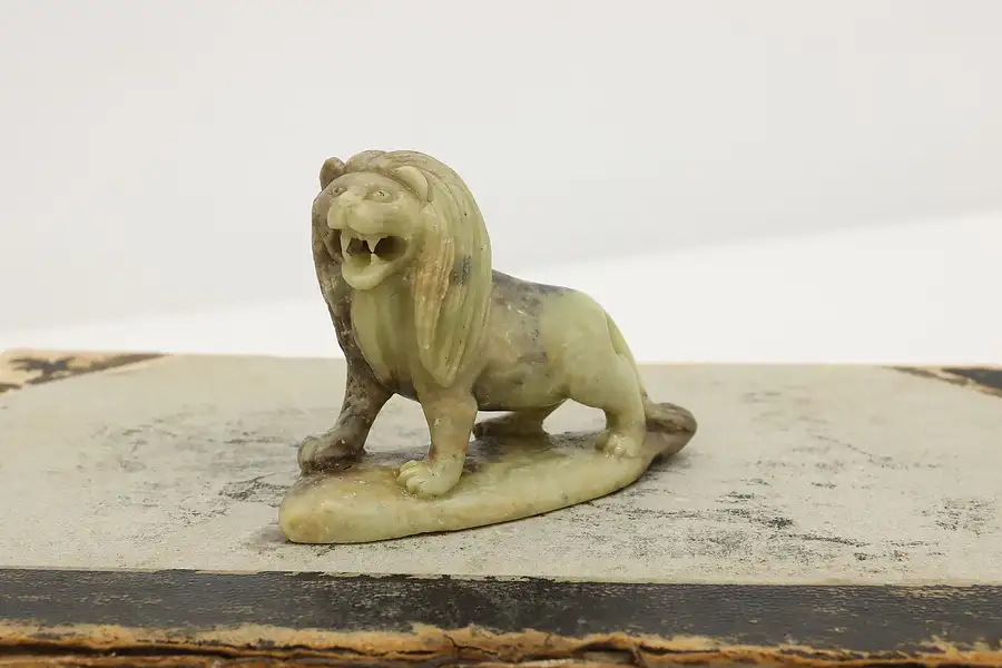 Main image of Chinese Hand Carved Soapstone Roaring Lion Sculpture