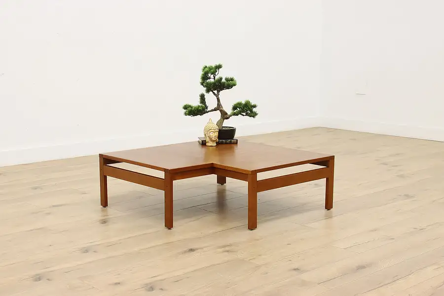 Main image of Midcentury Modern Vintage Teak Corner Coffee Table, Stuart