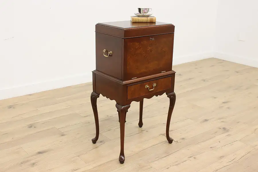 Main image of Georgian Vintage Mahogany Silver or Jewelry Chest, Hickory