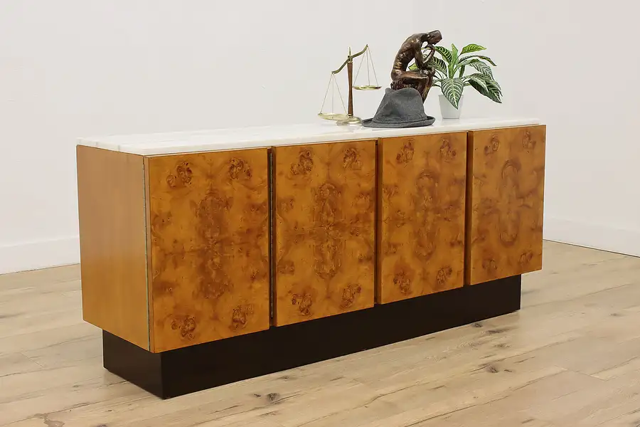 Main image of Midcentury Modern Vintage Marble Sideboard, TV Console Lane