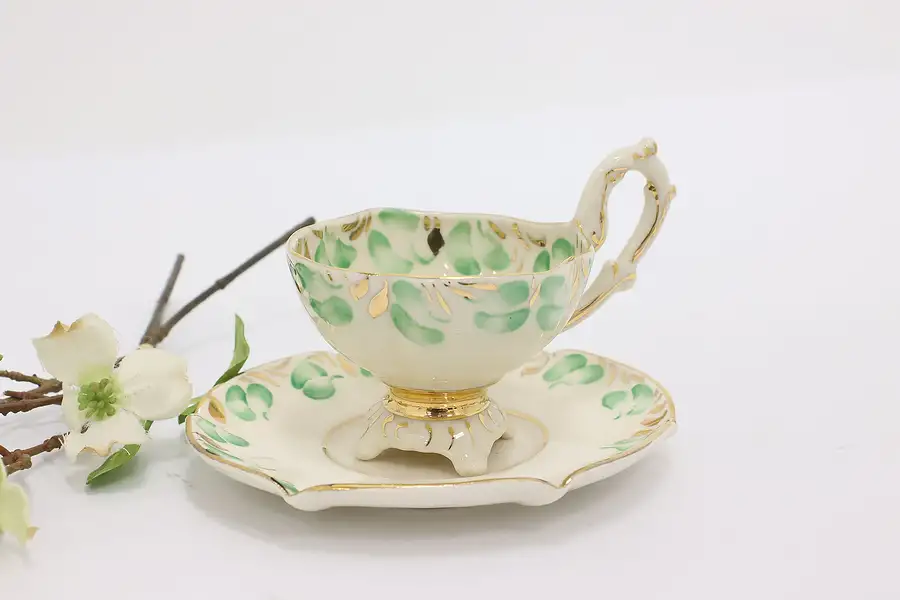 Main image of Hand Painted China Footed Tea or Coffee Cup & Saucer