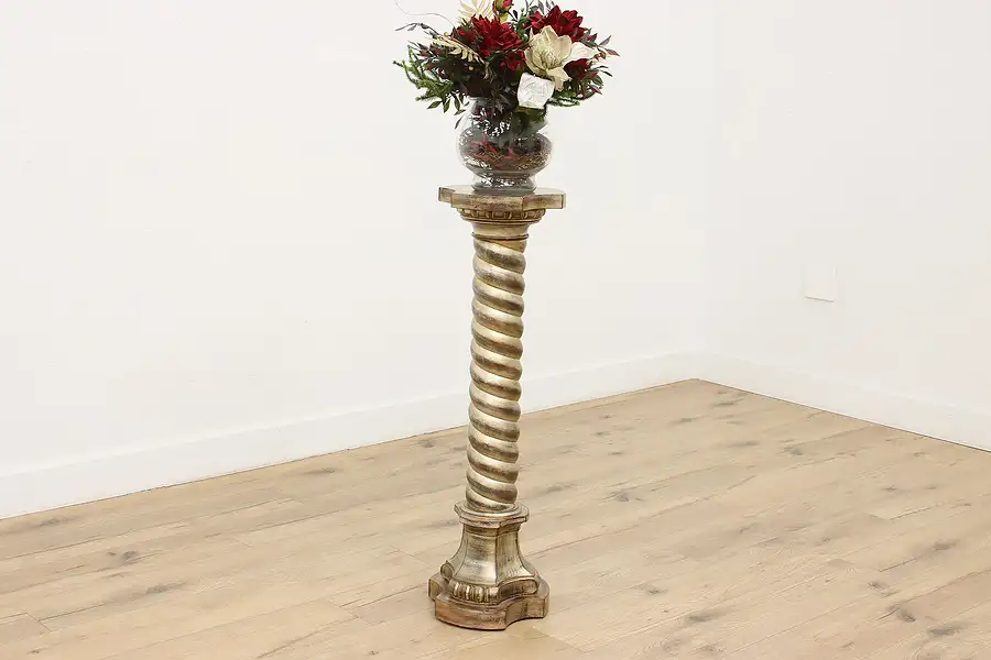 Main image of Italian Vintage Silver Gilt Sculpture Pedestal Plant Stand