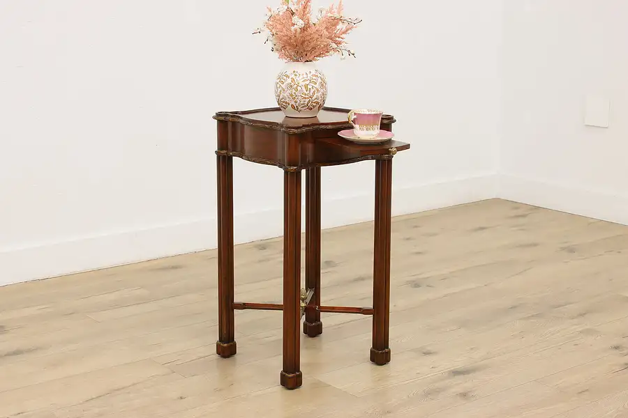 Main image of Georgian Vintage Mahogany Chairside Table Maitland Smith