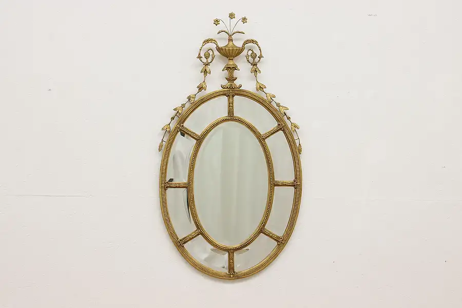 Main image of Classical Vintage Gold Boudoir or Hall Beveled Mirror