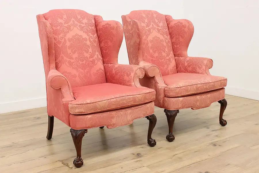 Main image of Pair of Georgian Design Vintage Wingback Chairs, Woodmark