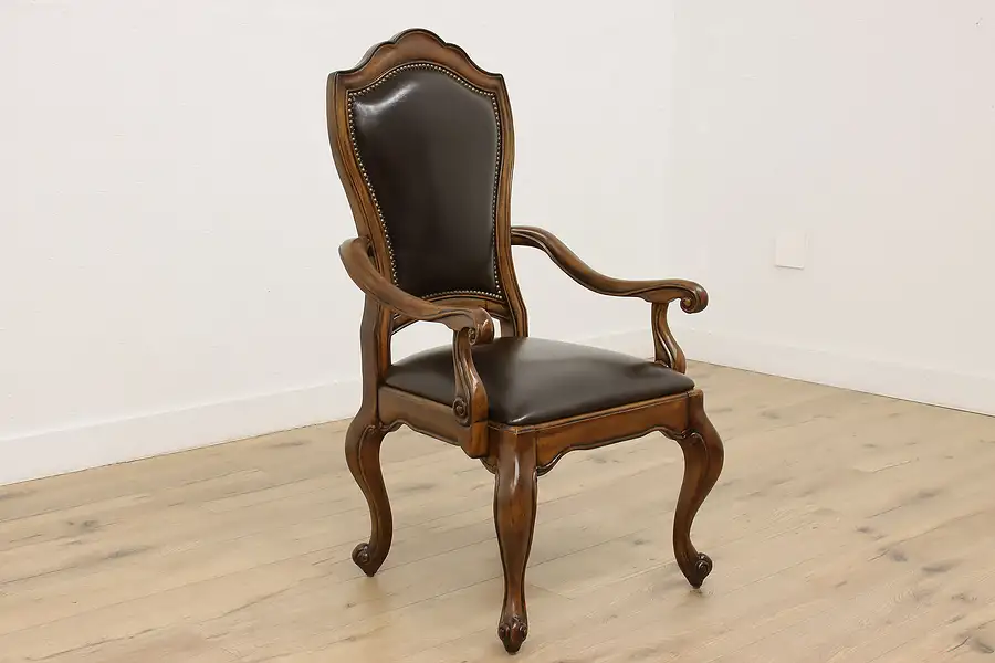 Main image of French Provincial Vintage Carved Birch Office Dining Chair