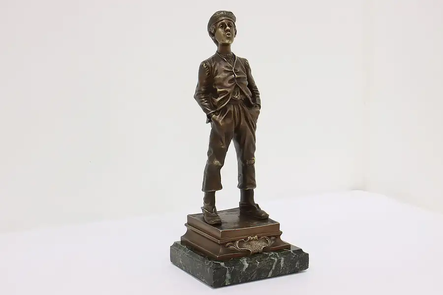 Main image of Whistling Boy Statue Antique Bronze Sculpture Cauder, Marble