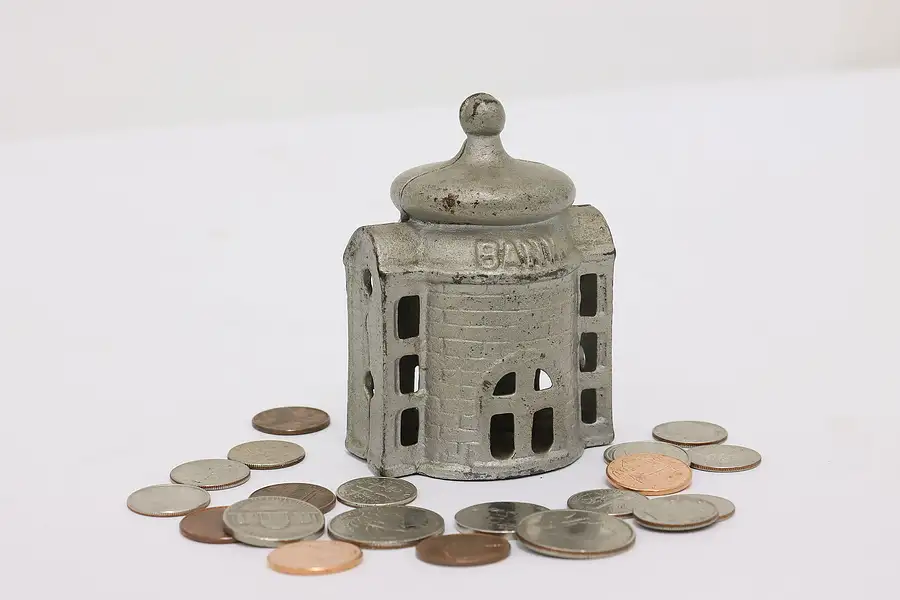 Main image of Farmhouse Antique Cast Iron Bank Coin Bank