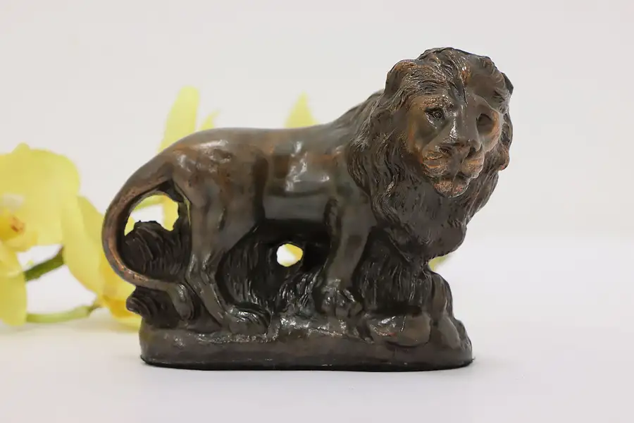 Main image of Jungle King Vintage Lion Patinated Sculpture, Almar