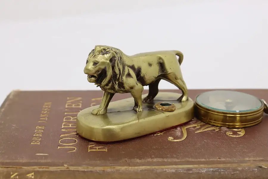 Main image of Lions International Vintage Brass Plated Lion Sculpture