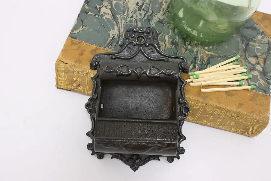 Main image of Victorian Antique Cast Iron Wall Match Holder