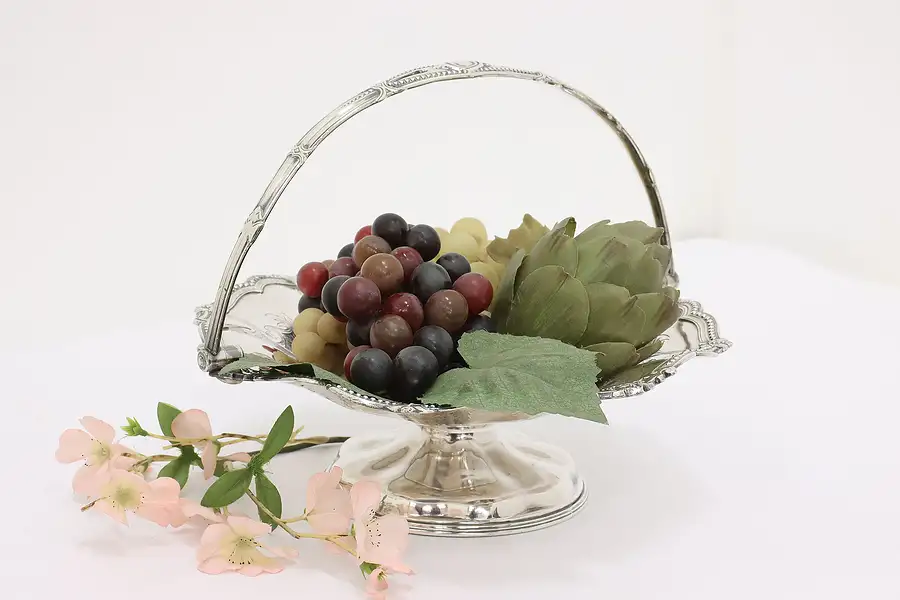 Main image of Victorian Antique English Silverplate Fruit Bowl Tray Dixon