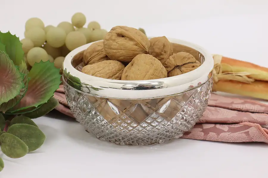 Main image of Crystal & Silverplate Wine Bottle Coaster or Candy Bowl