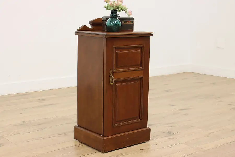 Main image of Victorian Antique Carved Walnut Nightstand or End Table