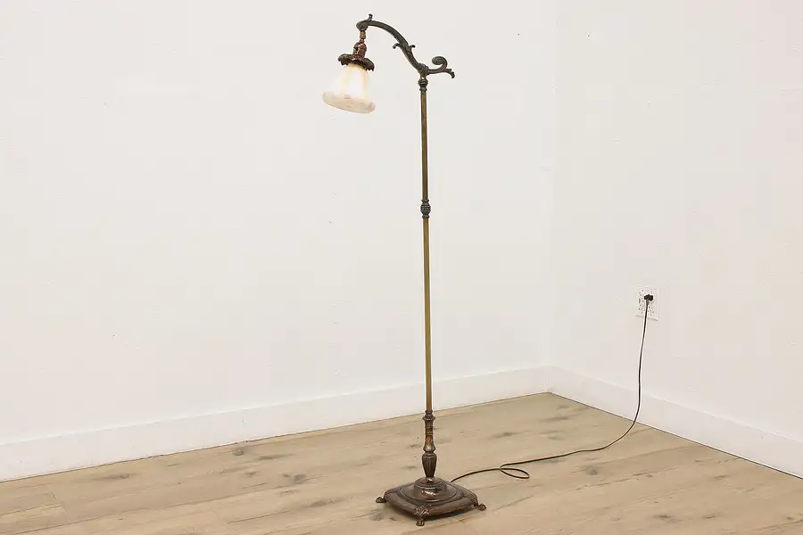 Main image of Victorian Antique Floor Reading or Bridge Lamp, Rembrandt