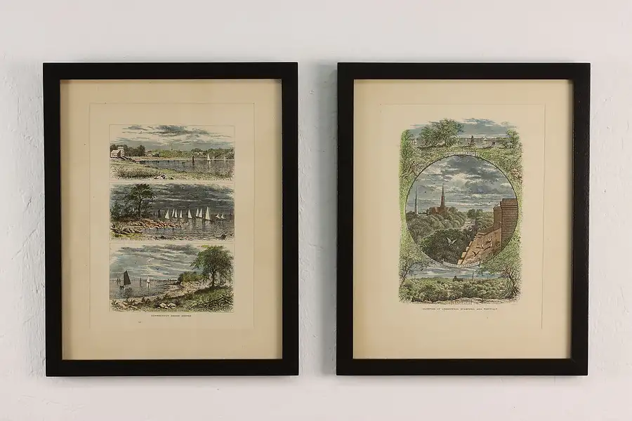 Main image of Pair of Antique Colored Landscape Engravings, Gibson 15.5"