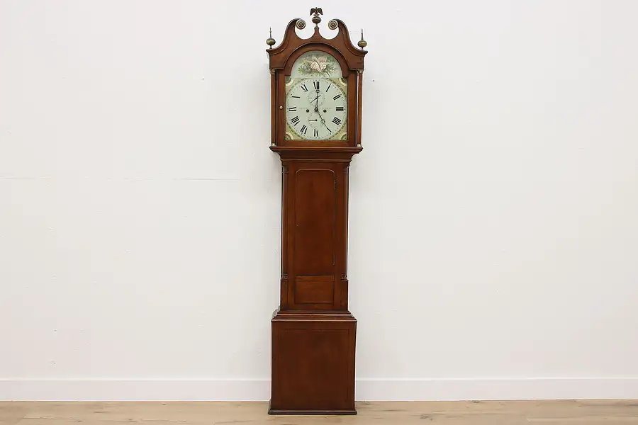 Main image of Georgian Antique Scot 1820s Oak Grandfather Tall Case Clock