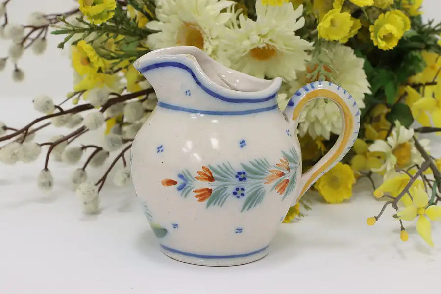 Main image of French Vintage Hand Painted Creamer or Pitcher, Quimper