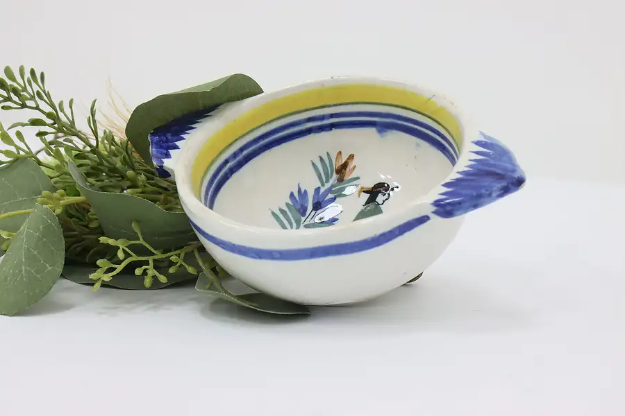 Main image of French Vintage Hand Painted Porringer Soup Bowl, Quimper