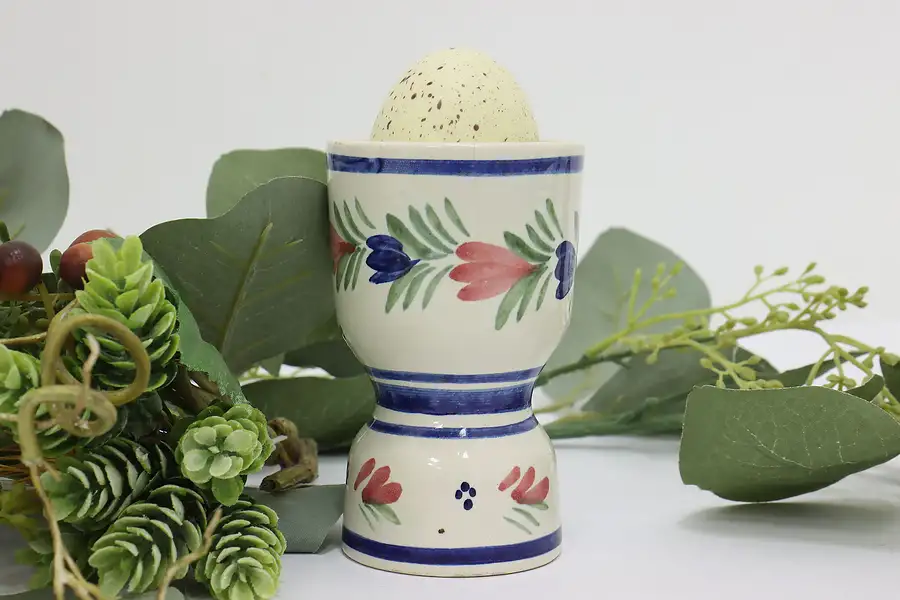 Main image of French Vintage Hand Painted Quimper Egg Cup