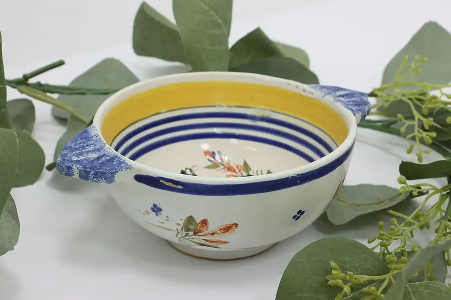 Main image of French Vintage Quimper Hand Painted Soup Bowl, Brittany