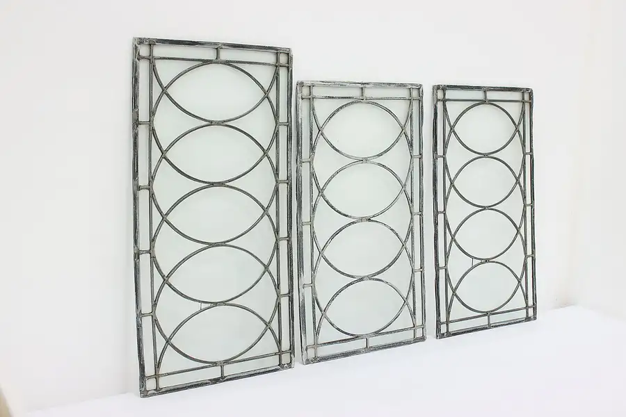 Main image of Architectural Salvage Set of 3 Antique Leaded Glass Windows