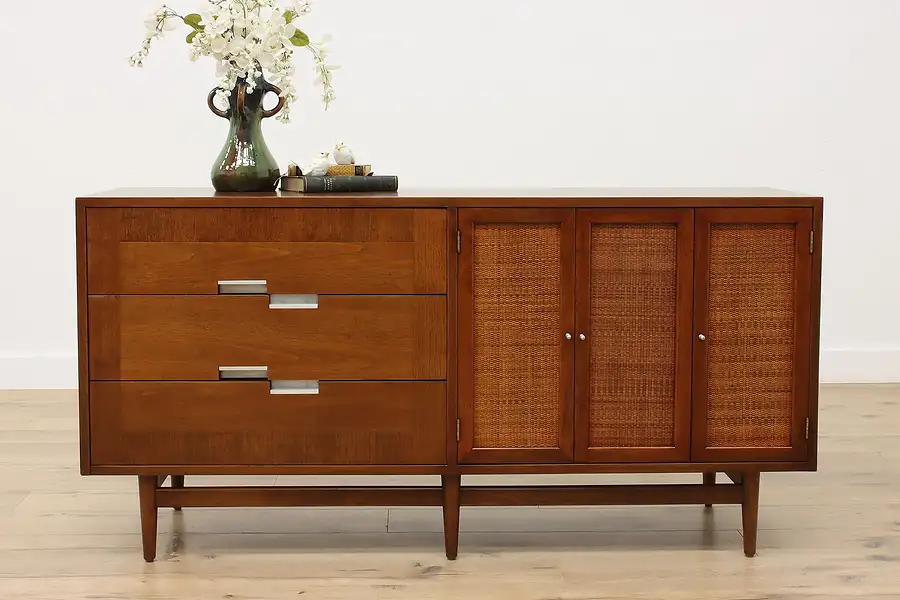 Main image of Midcentury Modern Vintage TV Console Credenza Dresser Martin