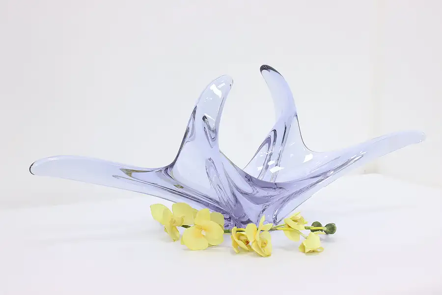 Main image of Murano Venetian Italian Lavender Art Glass Sculpture Bowl