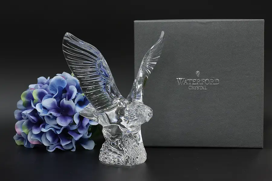 Main image of Irish Vintage Waterford Crystal Eagle Sculpture & Box