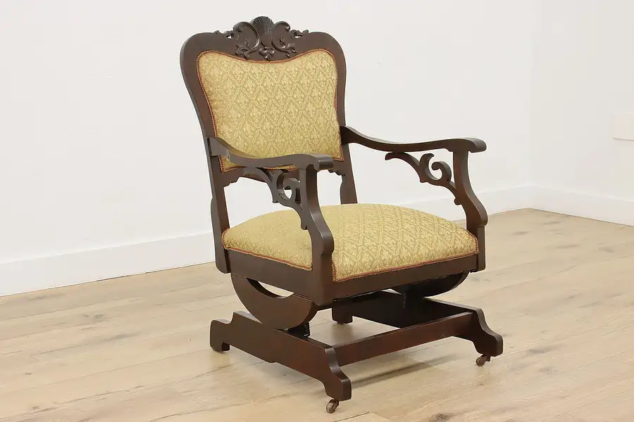 Main image of Victorian Antique Carved Birch Parlor or Porch Rocking Chair