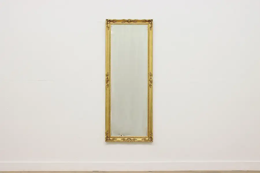 Main image of Gold Carved Vertical or Horizontal Beveled Mirror 66"