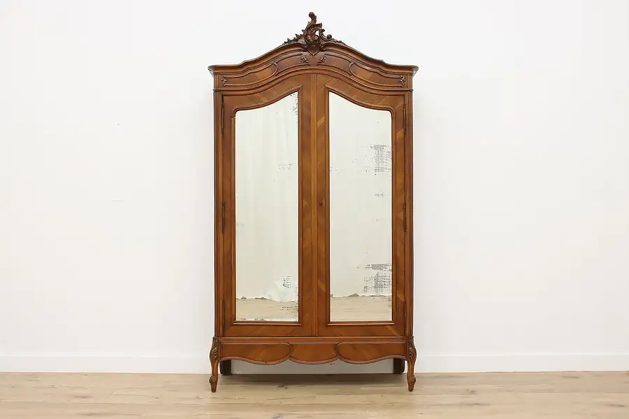 Main image of French Antique Walnut Armoire or Wardrobe, Verrier Paris