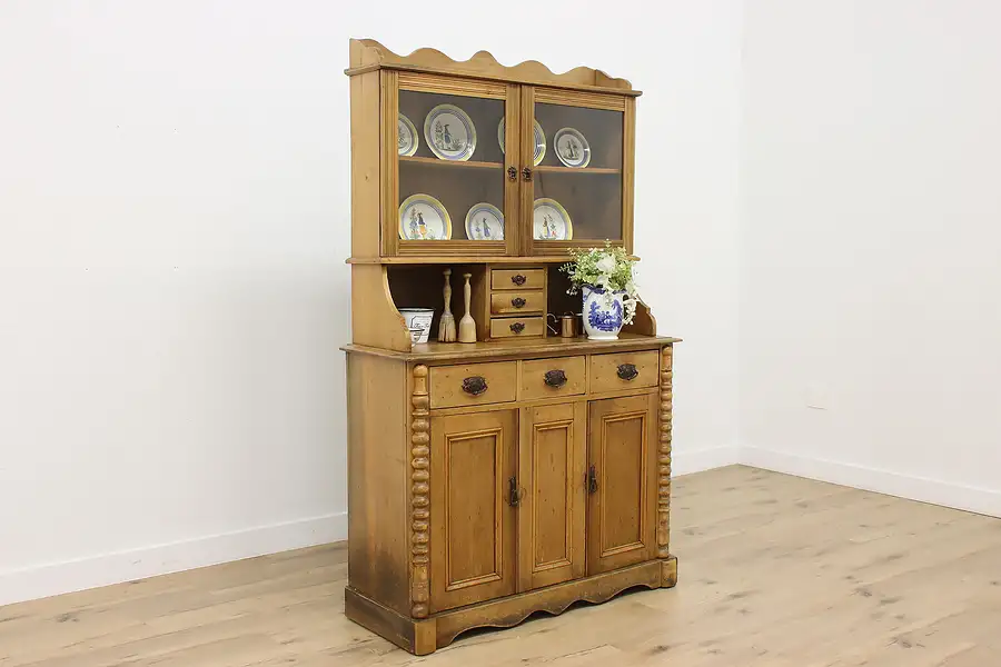 Main image of Farmhouse Antique Country Sideboard Kitchen Pantry Cupboard