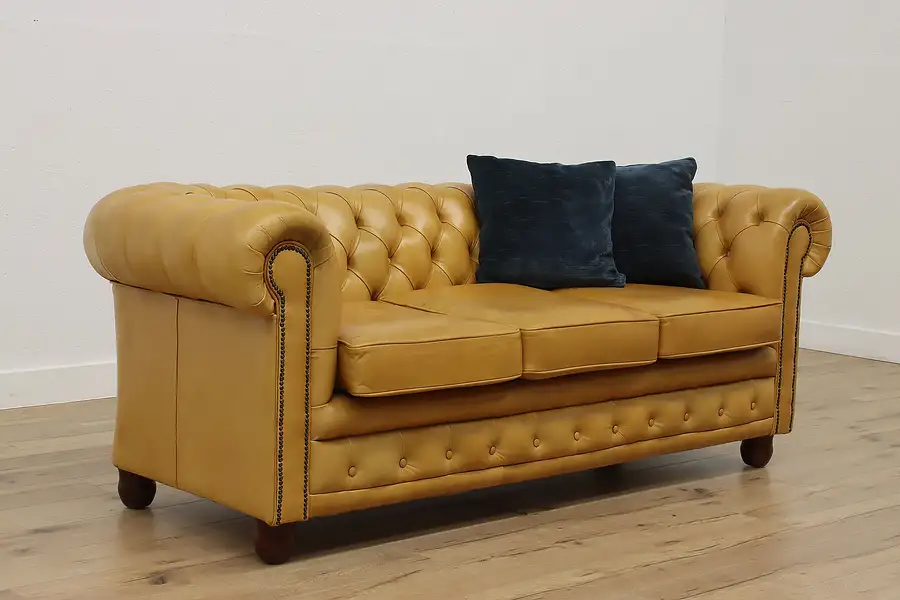 Main image of Chesterfield Tufted English Leather Sofa or Couch, Delta