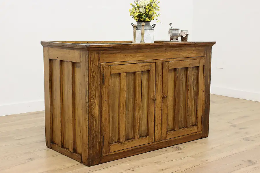 Main image of Farmhouse Antique Pine Dry Sink, Planter or Kitchen Counter