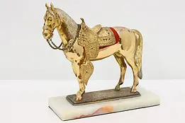Horse Antique Brass Harness Medallion, Horse