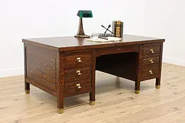 Victorian Antique Oak Roll Top Office Desk, Indianapolis