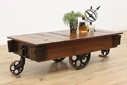 Industrial Salvage Antique Railroad Cart Coffee Table #48287